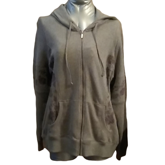 Torrid Grey Full Zip Hooded Sweatshirt Size Large - TORRID Size 00 - Picture 1 of 8